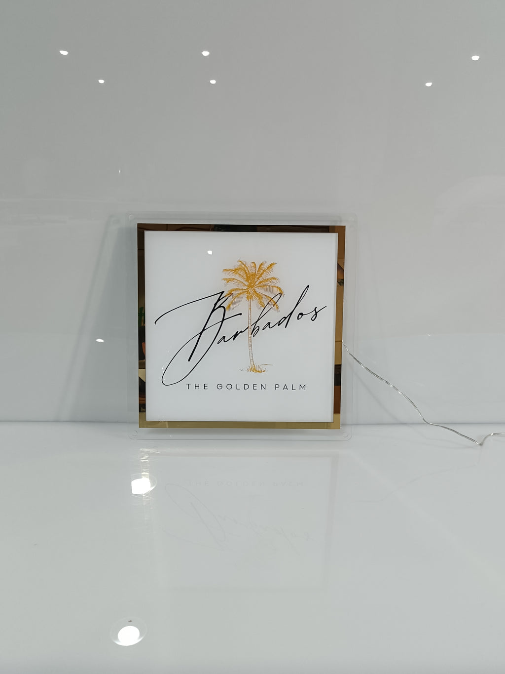 Custom Gold Backlit Sign