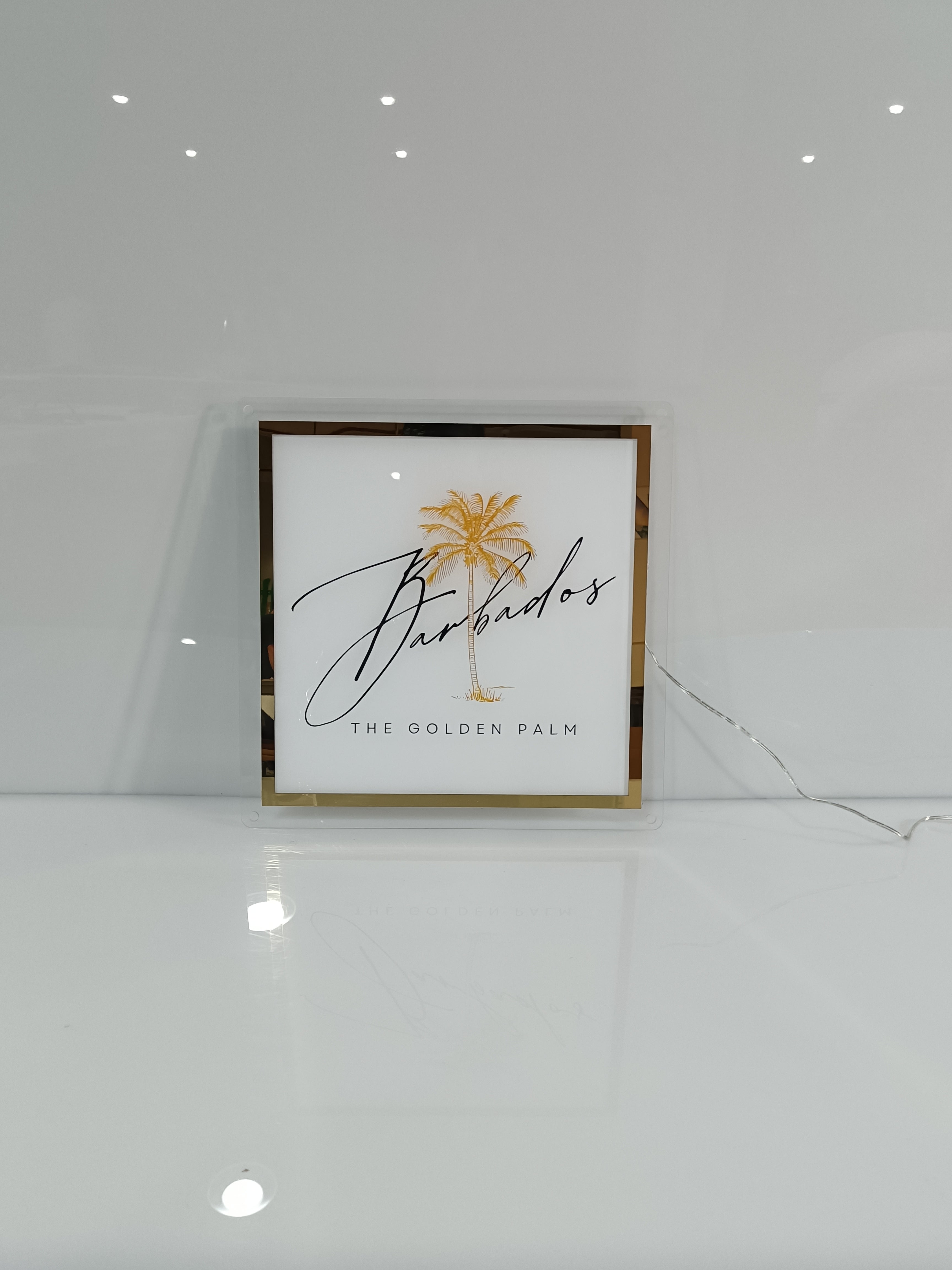 Custom Gold Backlit Sign