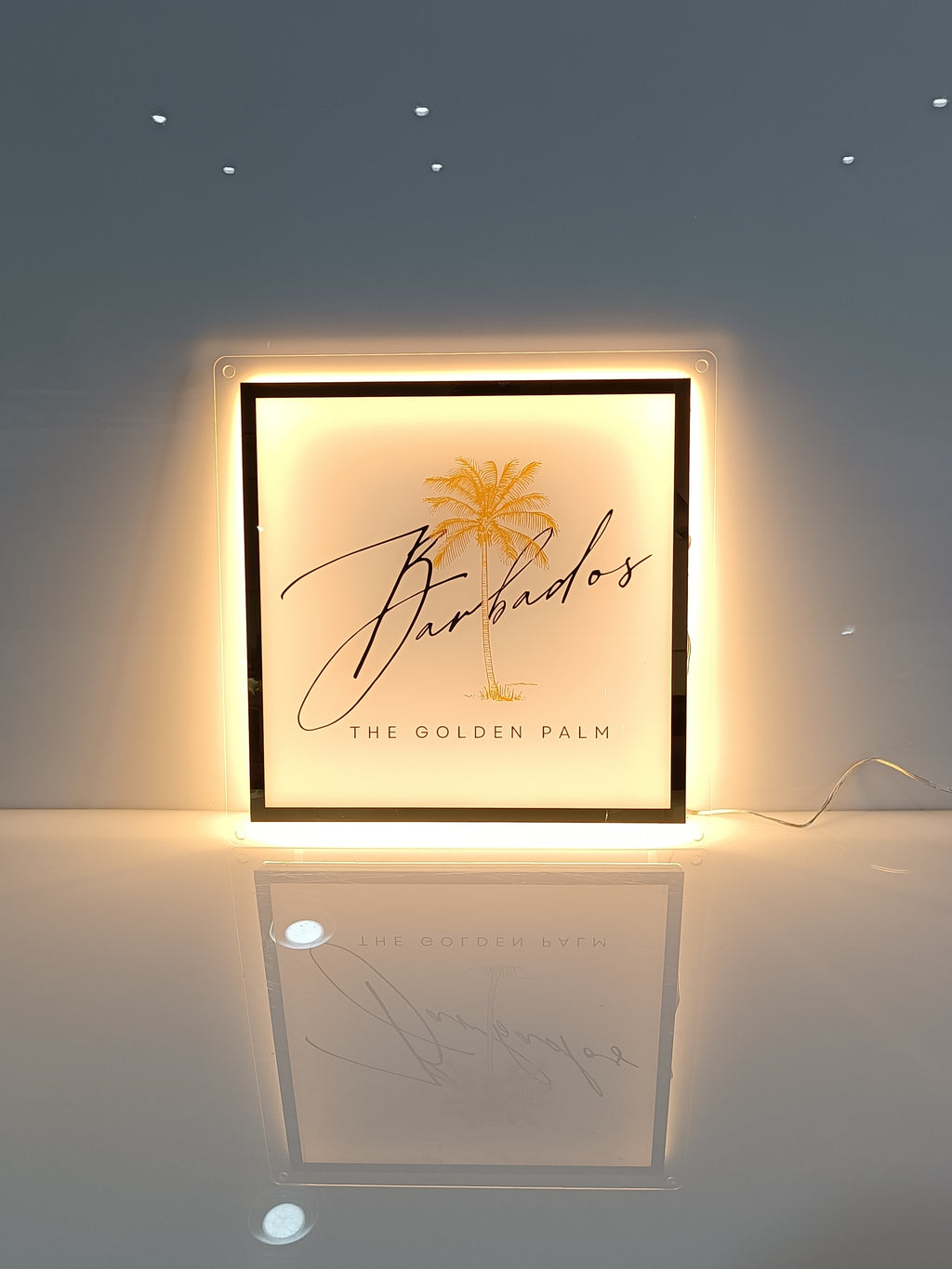 Custom Gold Backlit Sign